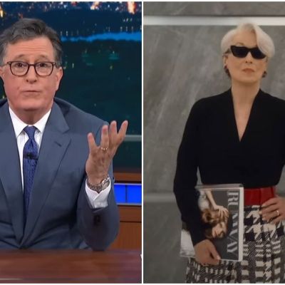 Meryl-Streep-en-The-Late-Show-el-sueter-ceruleo-y-la-gira-de-promocion-de-El-diablo-viste-a-la-moda-2