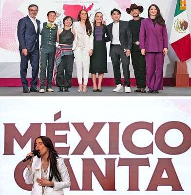 Sheinbaum-lanza-la-segunda-edicion-de-Mexico-Canta-junto-a-Majo-Aguilar-y-Junior-H
